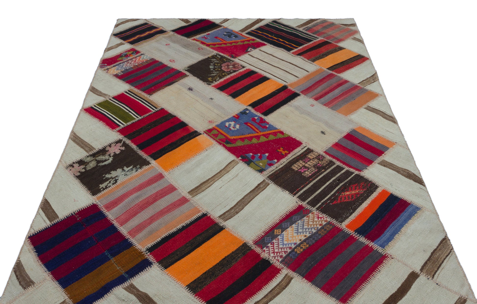 Teselya Bej Eskitme Yün El Dokuma Halısı 154 x 240 Apex Unique