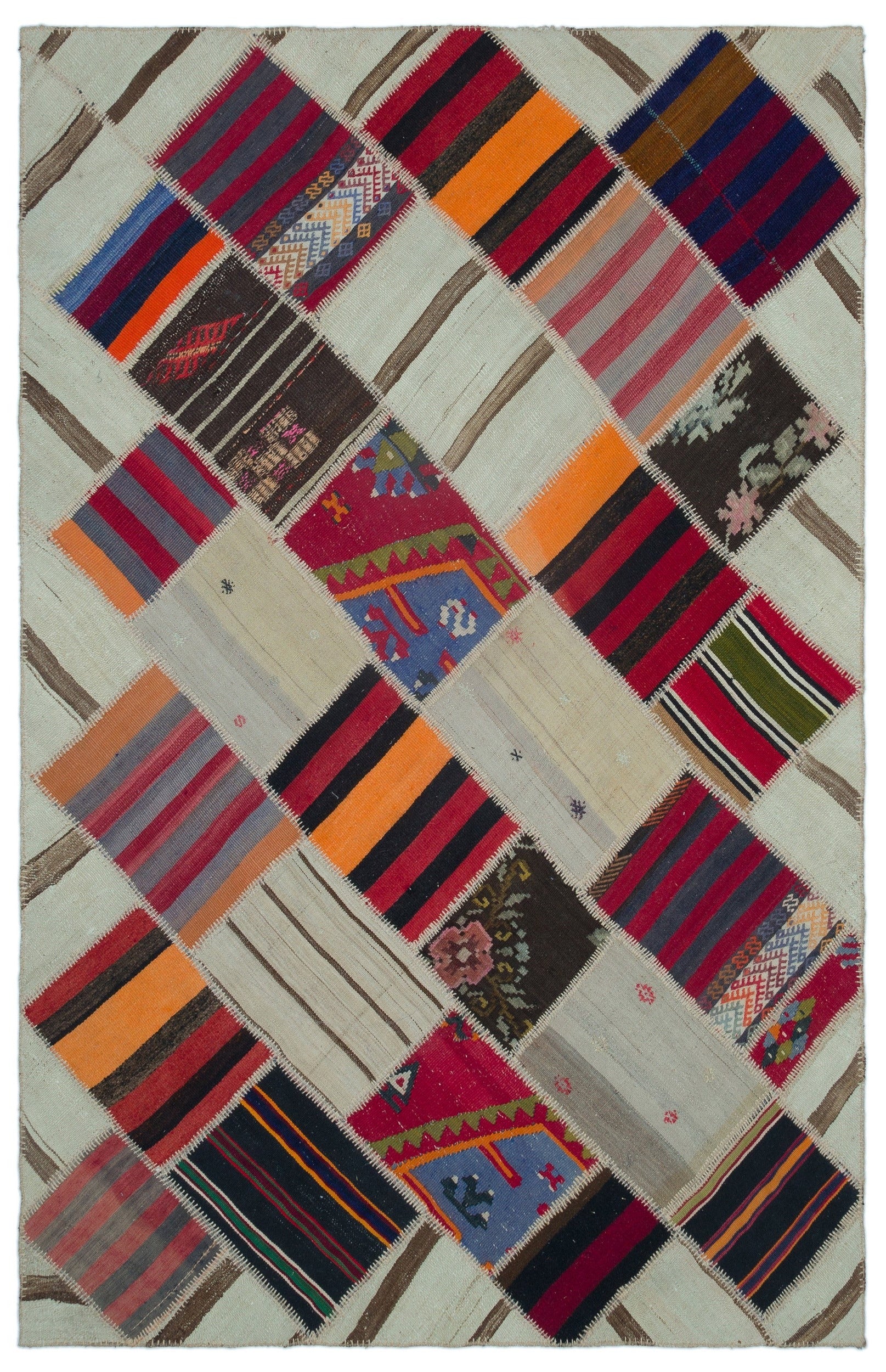 Teselya Bej Eskitme Yün El Dokuma Halısı 154 x 240 Apex Unique