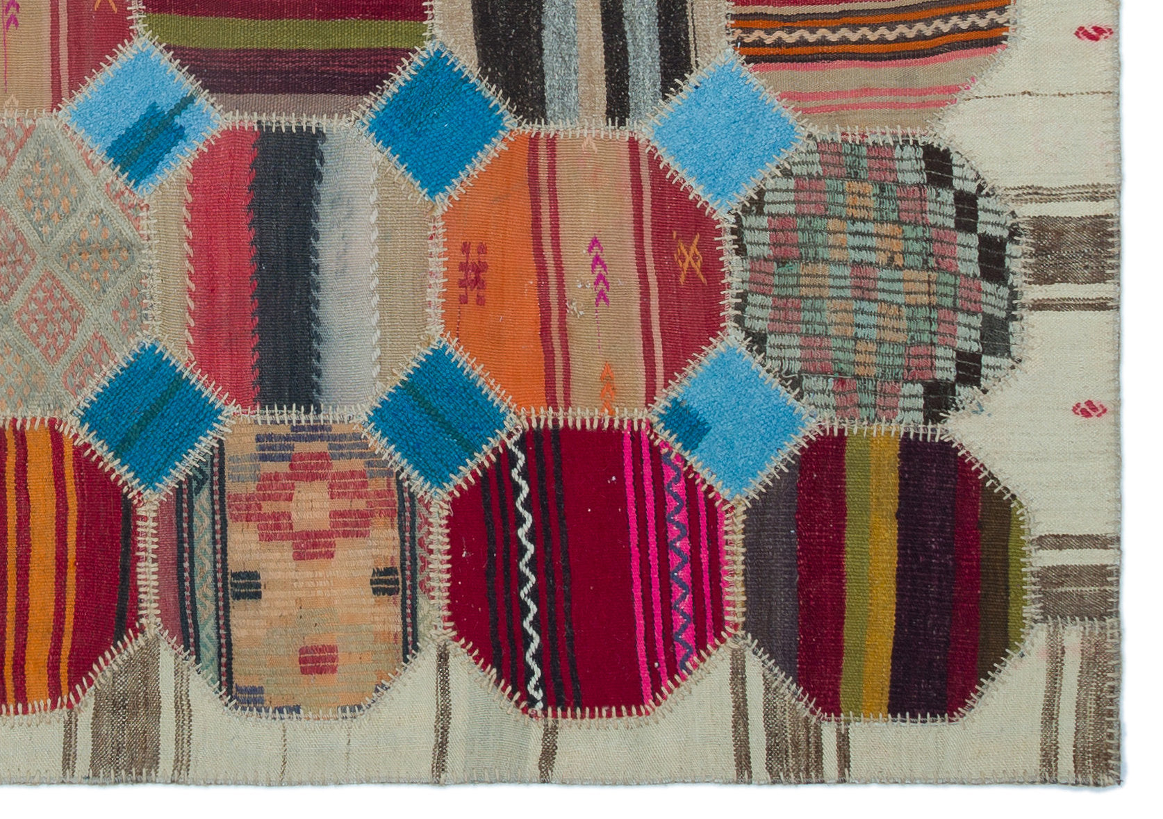 Teselya Bej Eskitme Yün El Dokuma Halısı 162 x 231 Apex Unique