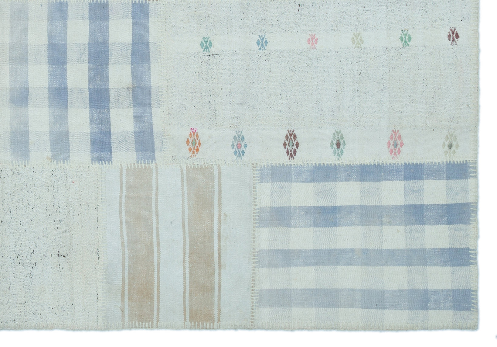 Teselya Bej Çizgili Yün El Dokuma Halısı 157 x 226 Apex Unique