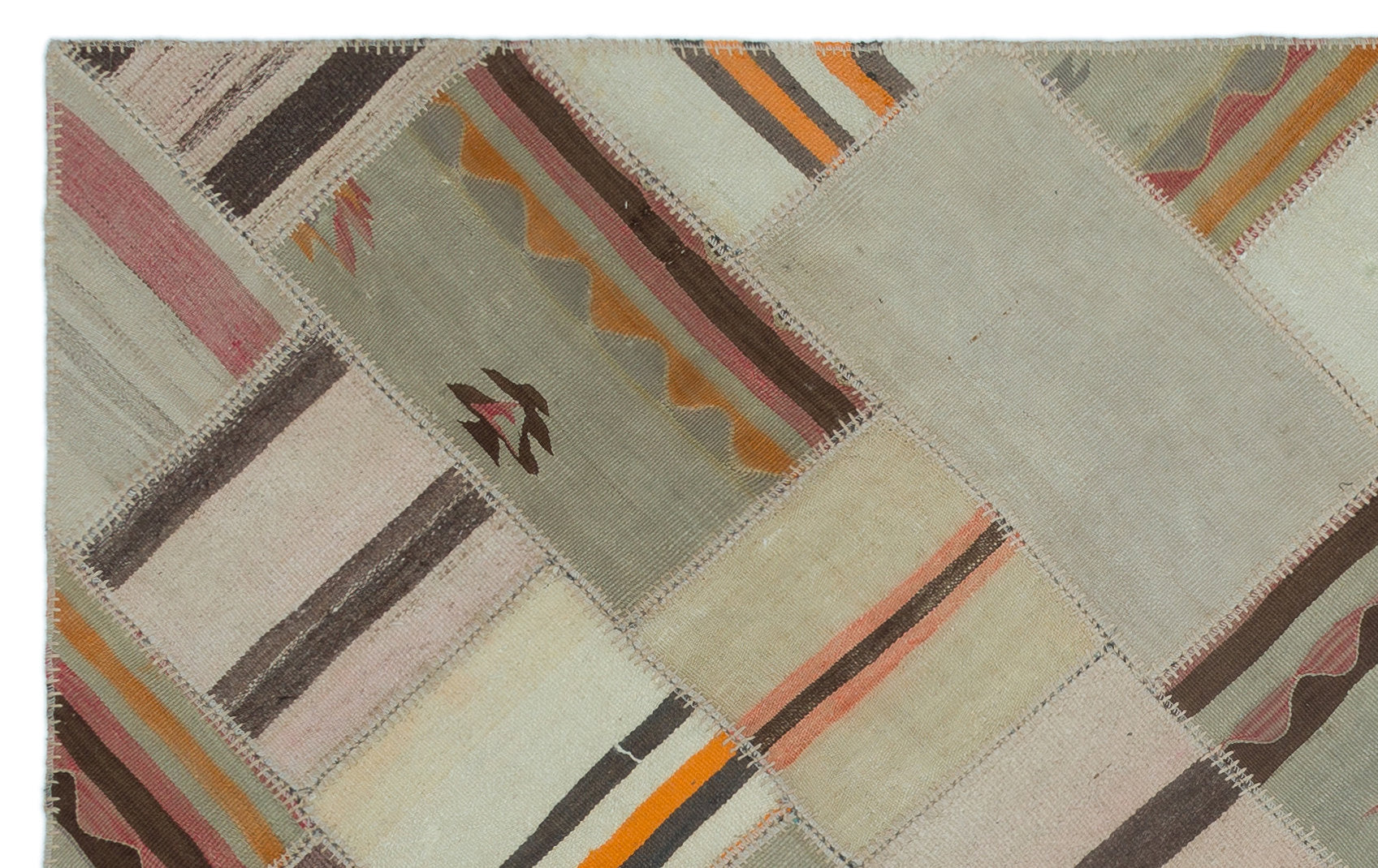 Teselya Bej Eskitme Yün El Dokuma Halısı 147 x 235 Apex Unique