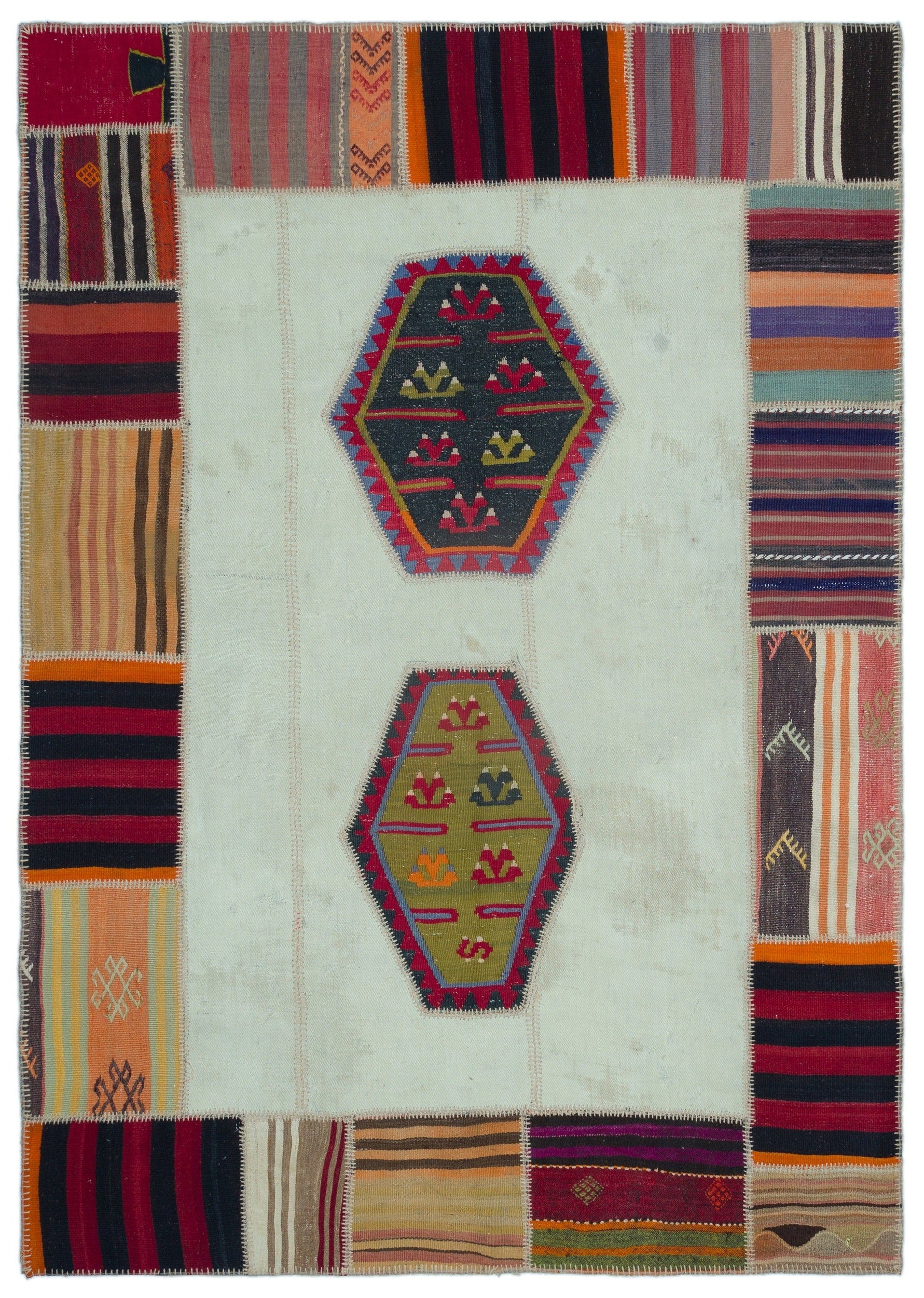 Teselya Bej Eskitme Yün El Dokuma Halısı 167 x 235 Apex Unique