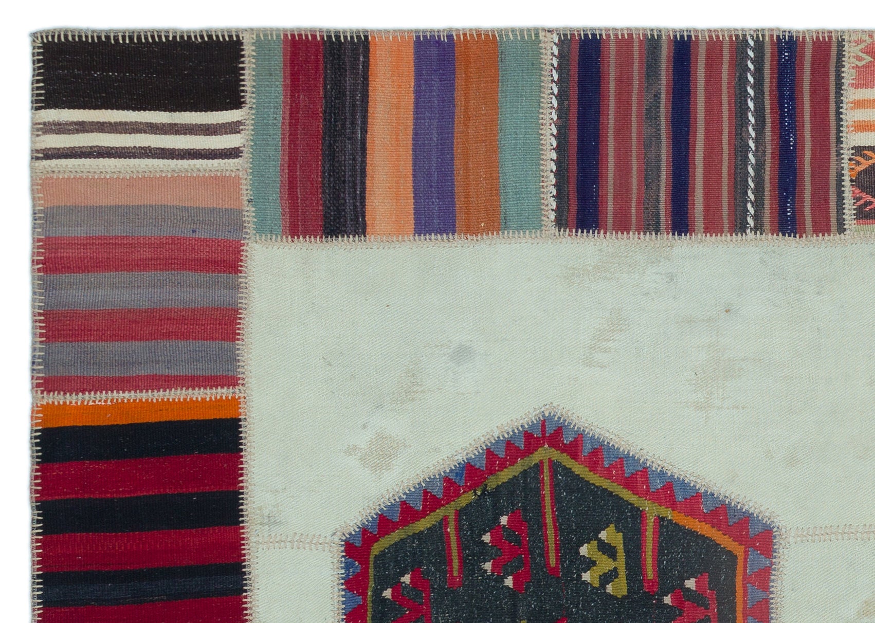 Teselya Bej Eskitme Yün El Dokuma Halısı 167 x 235 Apex Unique