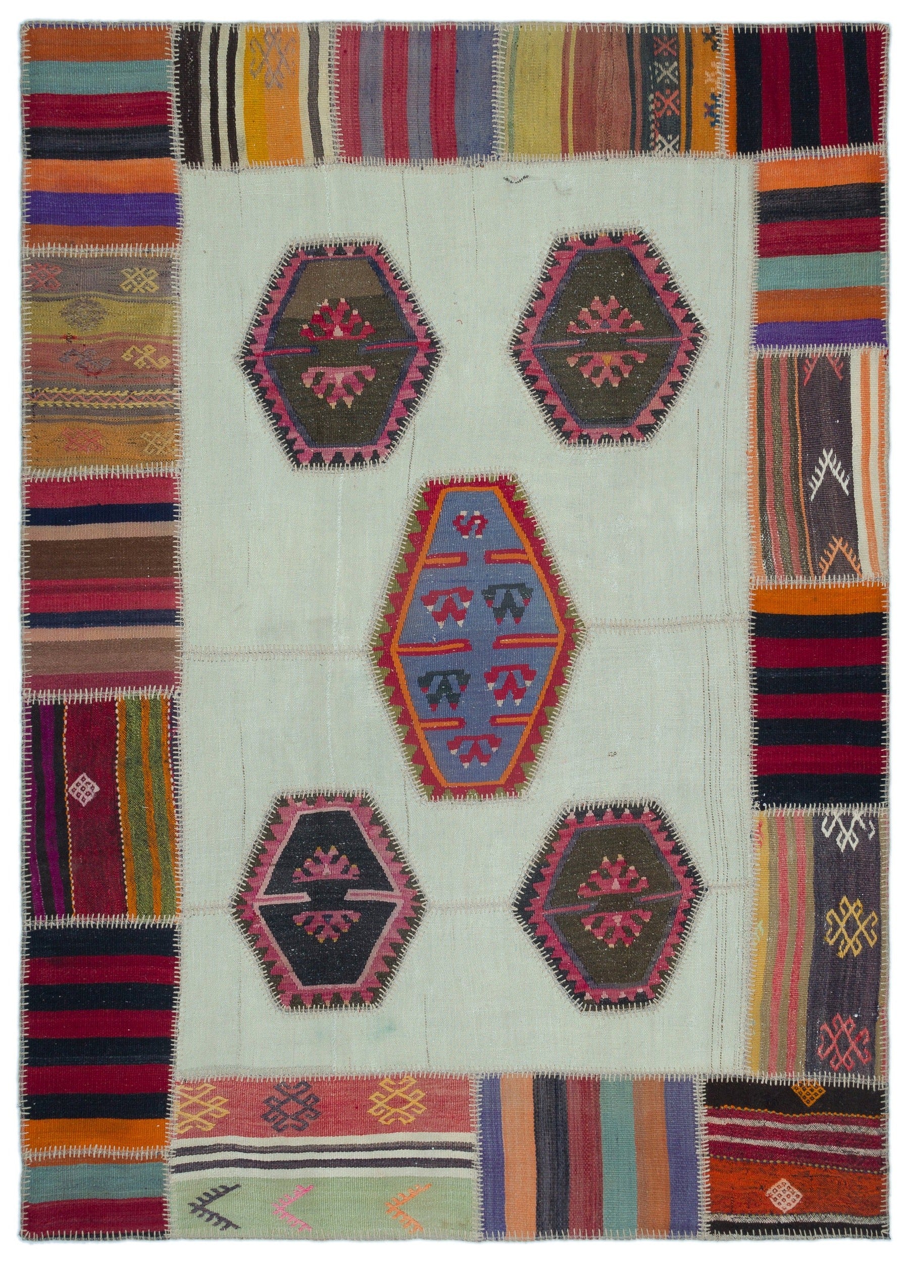 Teselya Bej Eskitme Yün El Dokuma Halısı 162 x 227 Apex Unique