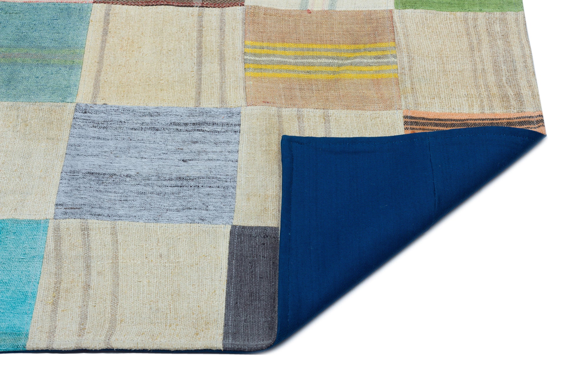 Teselya Bej Patchwork Yün El Dokuma Halısı 164 x 233 Apex Unique