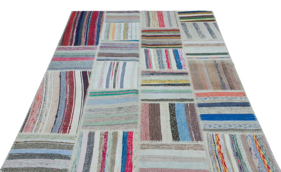 Mavi Anadolu Bohem Geometrik Yün Halı 157x220 - Özel Seri