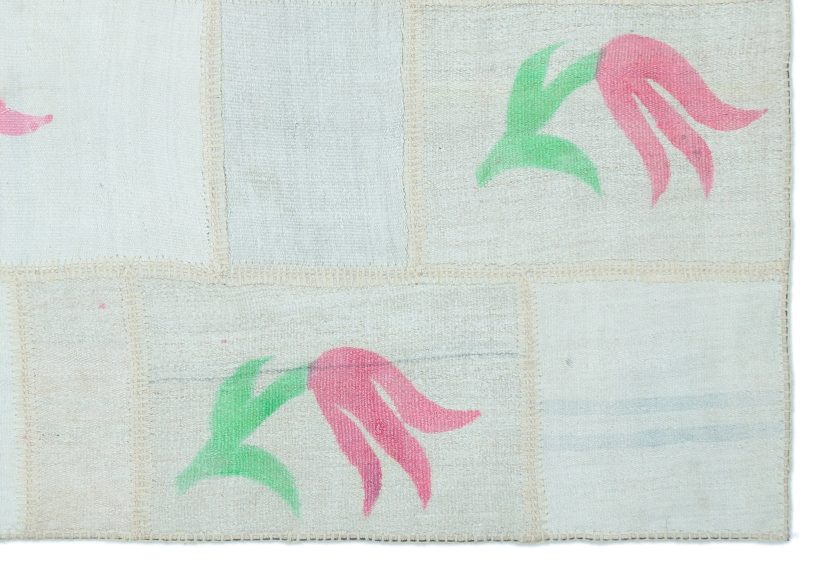 Teselya Bej Patchwork Yün El Dokuma Halısı 155 x 228 Apex Unique