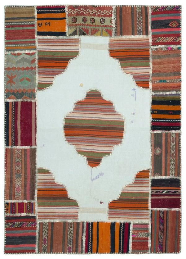 Bej Anadolu Bohem Geometrik Yün Halı 160x223 - Özel Seri