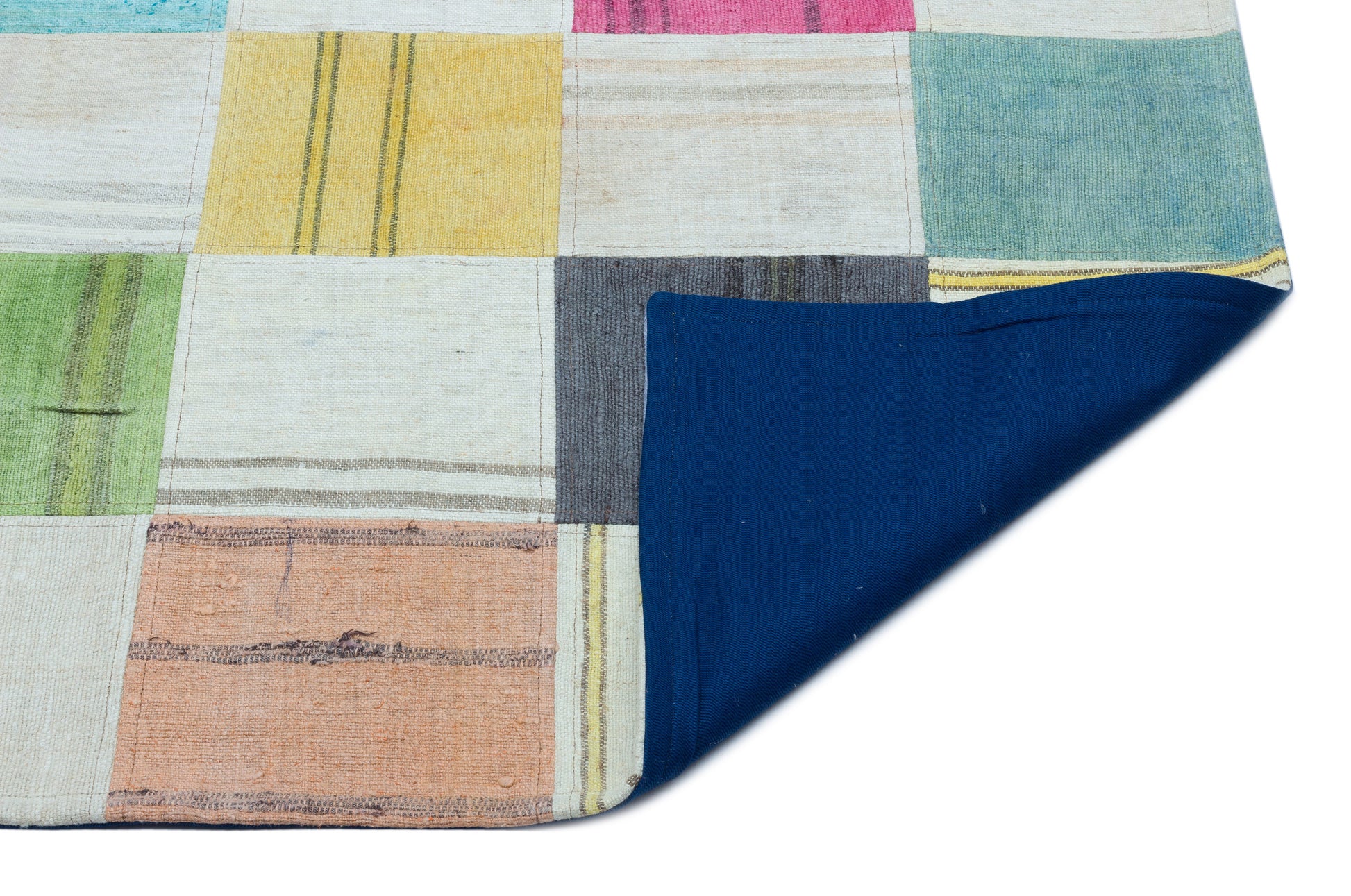 Teselya Bej Patchwork Yün El Dokuma Halısı 158 x 227 Apex Unique