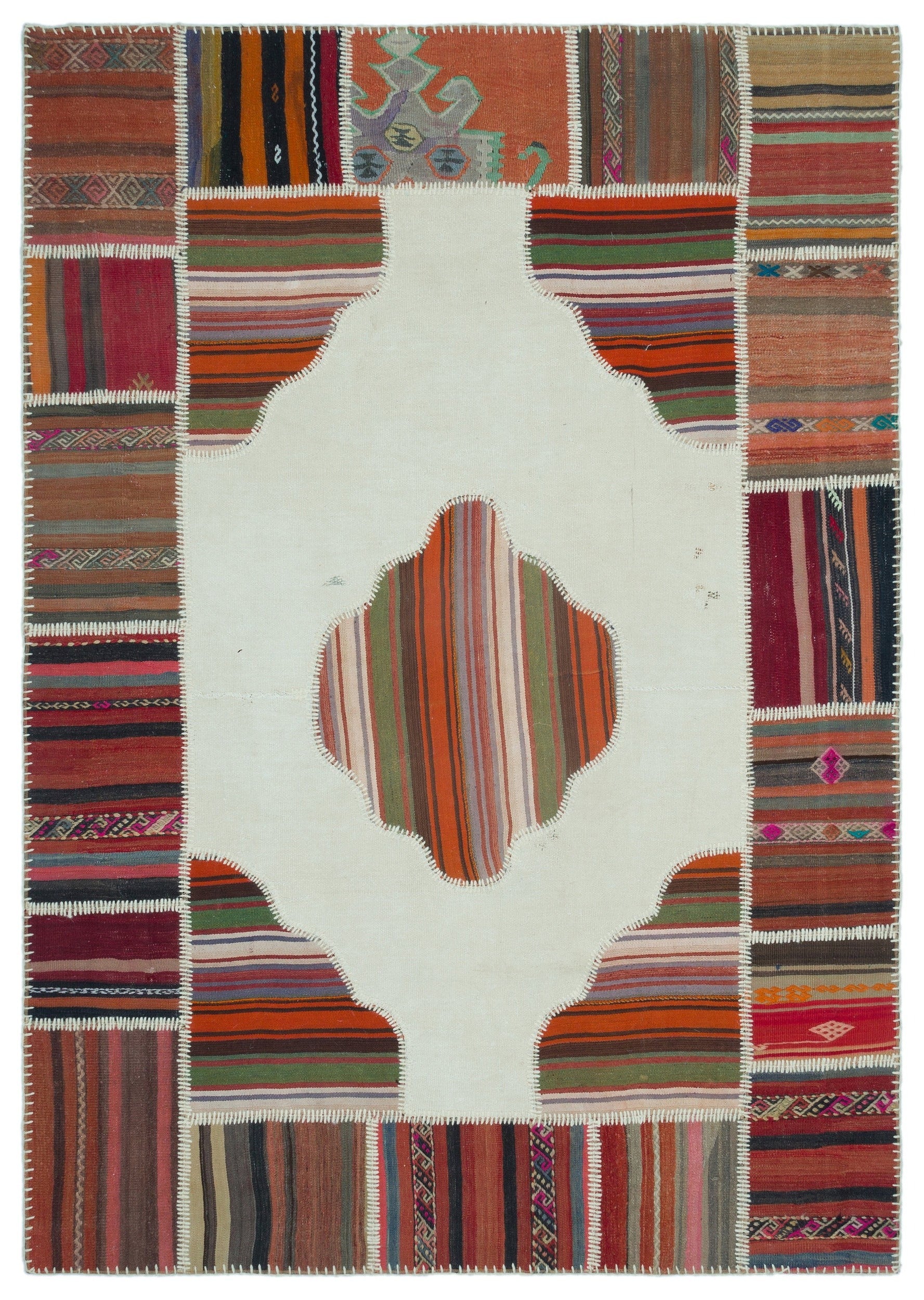 Teselya Bej Eskitme Yün El Dokuma Halısı 162 x 232 Apex Unique