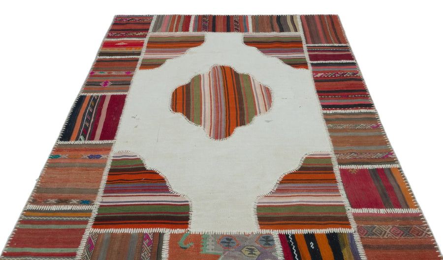Bej Anadolu Bohem Geometrik Yün Halı 162x232 - Özel Seri