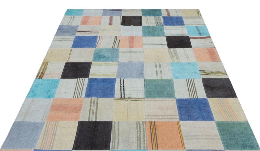 Bej Anadolu Bohem Geometrik Yün Halı 165x235 - Özel Seri