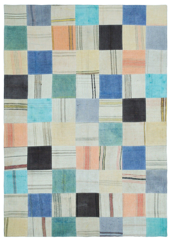 Bej Anadolu Bohem Geometrik Yün Halı 165x235 - Özel Seri