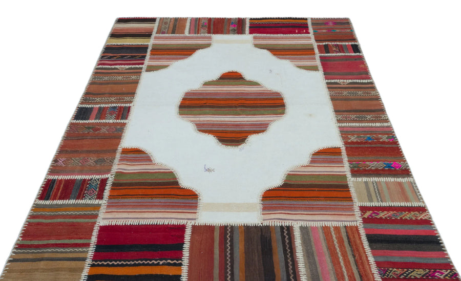 Bej Anadolu Bohem Geometrik Yün Halı 162x227 - Özel Seri