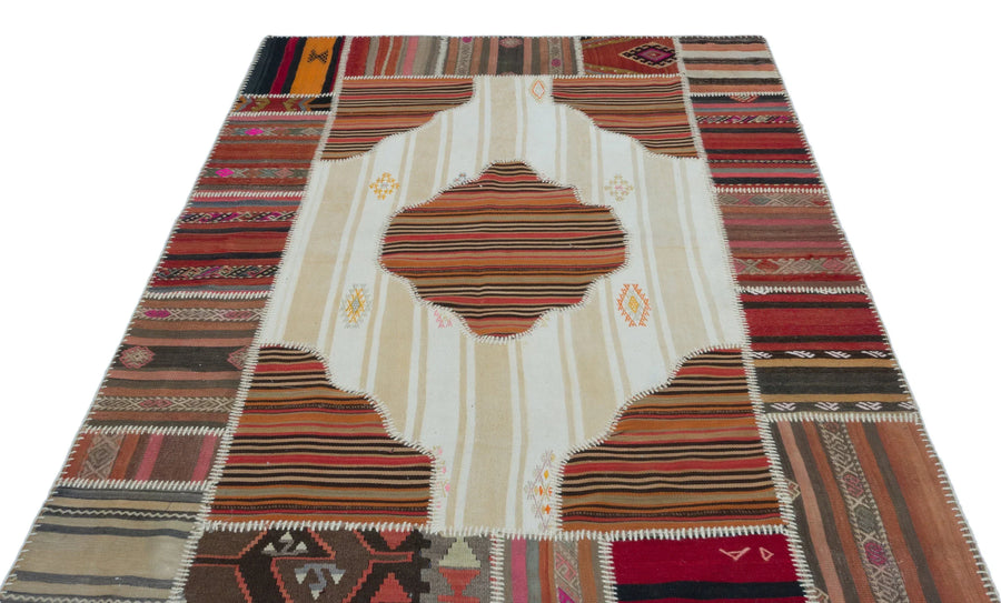 Bej Anadolu Bohem Geometrik Yün Halı 160x230 - Özel Seri