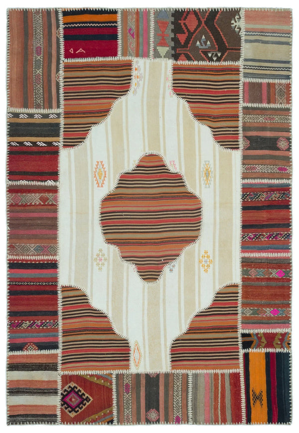 Bej Anadolu Bohem Geometrik Yün Halı 160x230 - Özel Seri