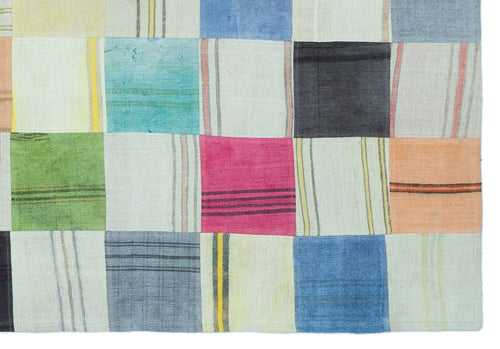 Teselya Krem Patchwork Yün El Dokuma Halısı 158 x 230 Apex Unique