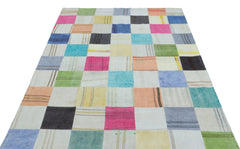 Teselya Bej Patchwork Yün El Dokuma Halısı 156 x 230 Apex Unique