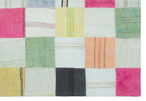 Teselya Bej Patchwork Yün El Dokuma Halısı 158 x 230 Apex Unique