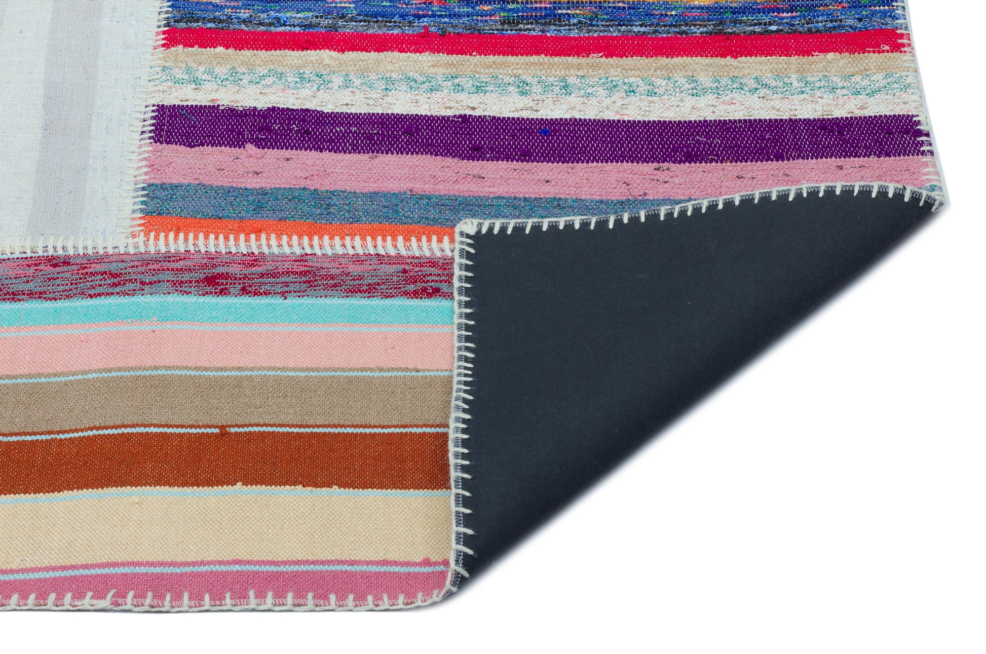 Teselya Bej Çizgili Yün El Dokuma Halısı 160 x 222 Apex Unique