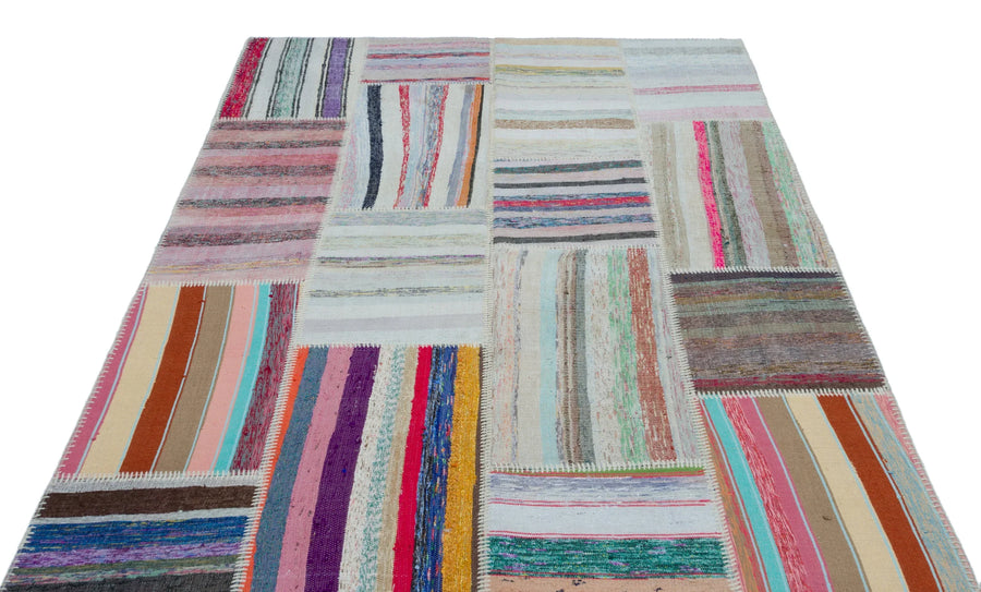 Modern Çizgili Yün Halı 160x222