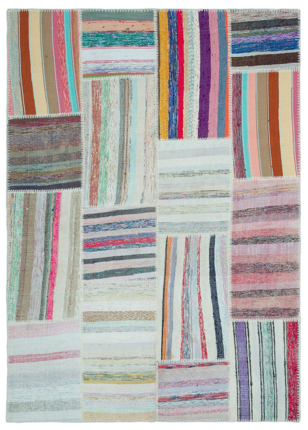 Modern Çizgili Yün Halı 160x222