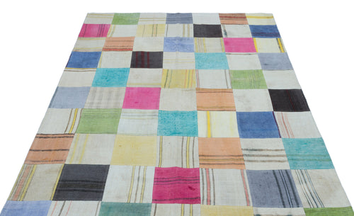 Teselya Gri Patchwork Yün El Dokuma Halısı 157 x 226 Apex Unique