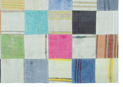 Teselya Gri Patchwork Yün El Dokuma Halısı 157 x 226 Apex Unique