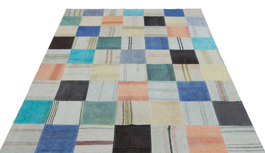 Gri Anadolu Bohem Geometrik Yün Halı 165x234 - Özel Seri