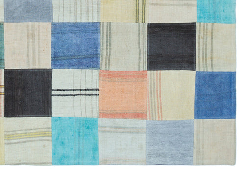 Teselya Gri Patchwork Yün El Dokuma Halısı 165 x 234 Apex Unique