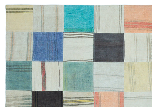 Teselya Gri Patchwork Yün El Dokuma Halısı 165 x 234 Apex Unique