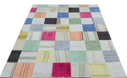 Teselya Bej Patchwork Yün El Dokuma Halısı 157 x 228 Apex Unique