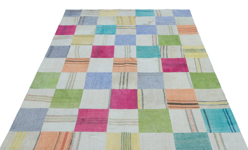 Teselya Gri Patchwork Yün El Dokuma Halısı 160 x 226 Apex Unique