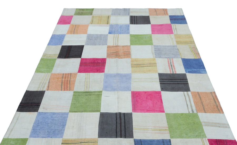 Bej Mavi Anadolu Bohem Modern Yün Halı 160x230 - Özel Seri