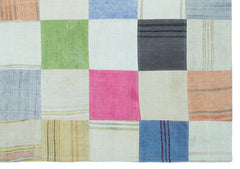 Teselya Bej Patchwork Yün El Dokuma Halısı 160 x 230 Apex Unique