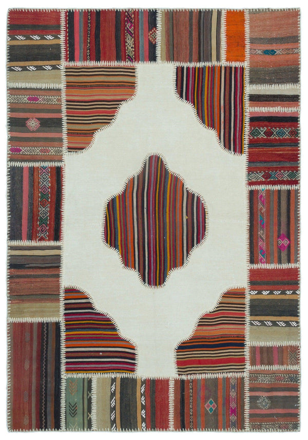 Bej Anadolu Geometrik Modern Yün Halı 159x228 - Özel Seri