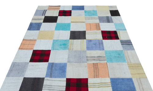 Teselya Gri Patchwork Yün El Dokuma Halısı 159 x 230 Apex Unique