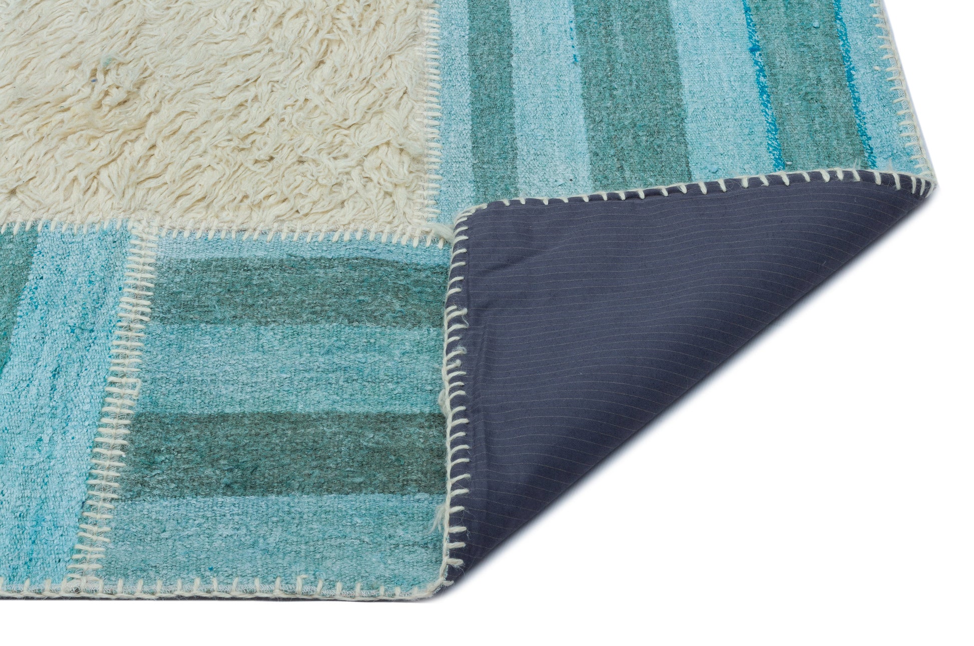 Teselya Bej Patchwork Yün El Dokuma Halısı 203 x 301 Apex Unique