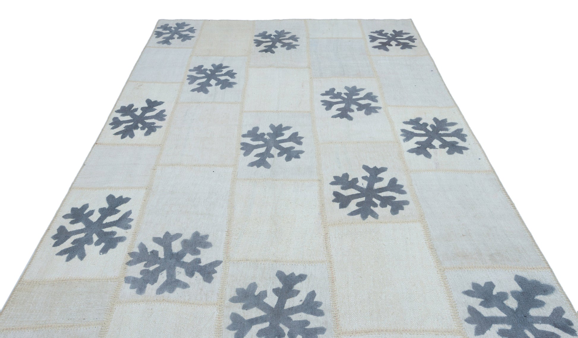 Teselya Bej Patchwork Yün El Dokuma Halısı 198 x 298 Apex Unique