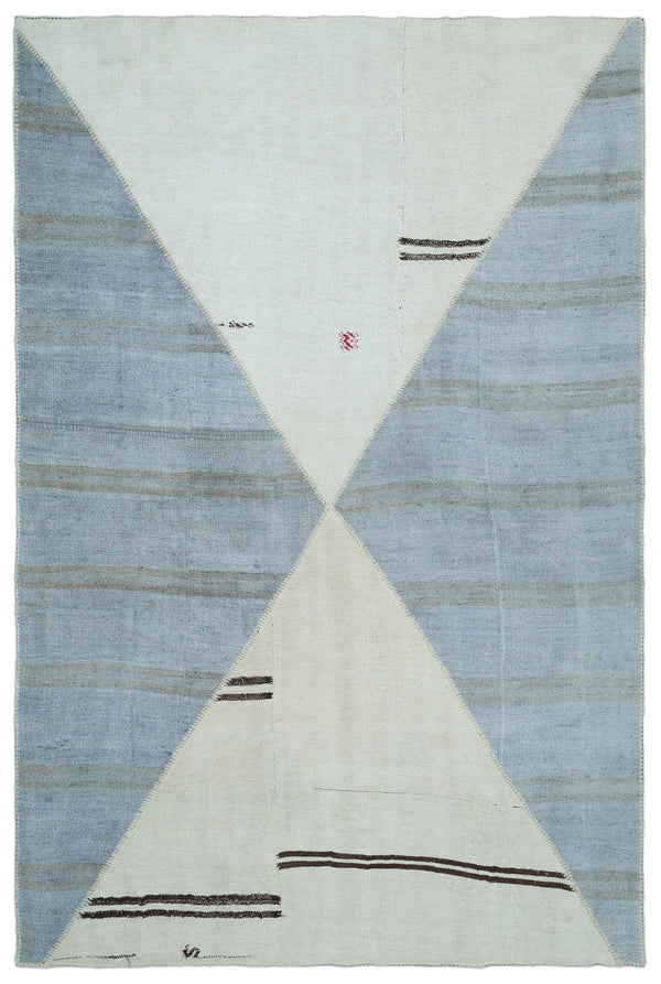 Bej Anadolu Geometrik Modern Yün Halı 200x303 - Özel Seri