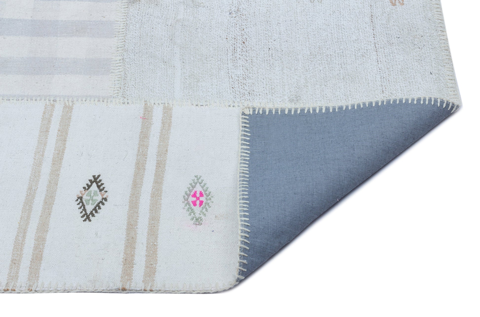 Teselya Bej Çizgili Yün El Dokuma Halısı 155 x 225 Apex Unique