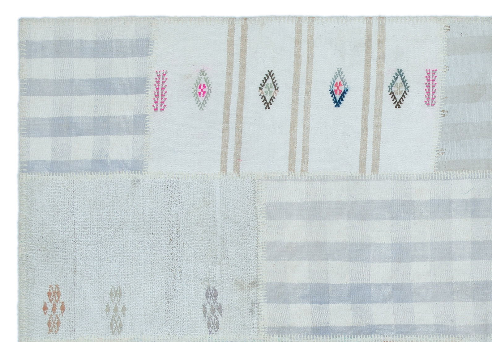 Teselya Bej Çizgili Yün El Dokuma Halısı 155 x 225 Apex Unique