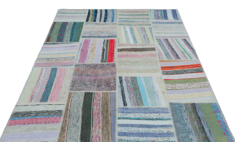 Bej Gri Anadolu Bohem Geometrik Yün Halı 160x220 - Özel Seri
