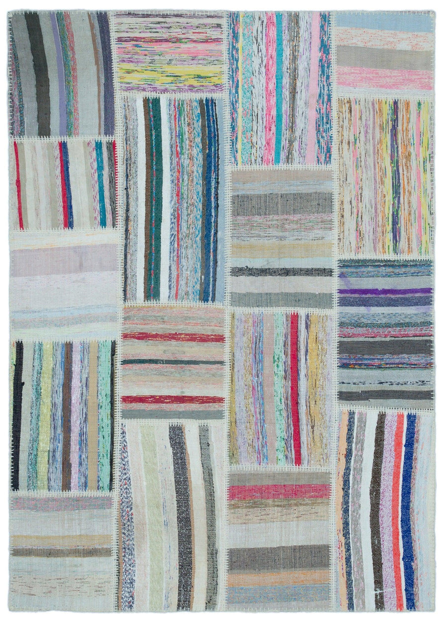 Çok Renkli El Dokuma Halı Geometrik Desenli 160x222 cm 25407 – Koridor kullanımı