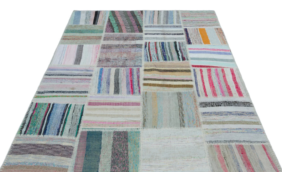 Bej Gri Anadolu Geometrik Modern Yün Halı 160x230 - Özel Seri