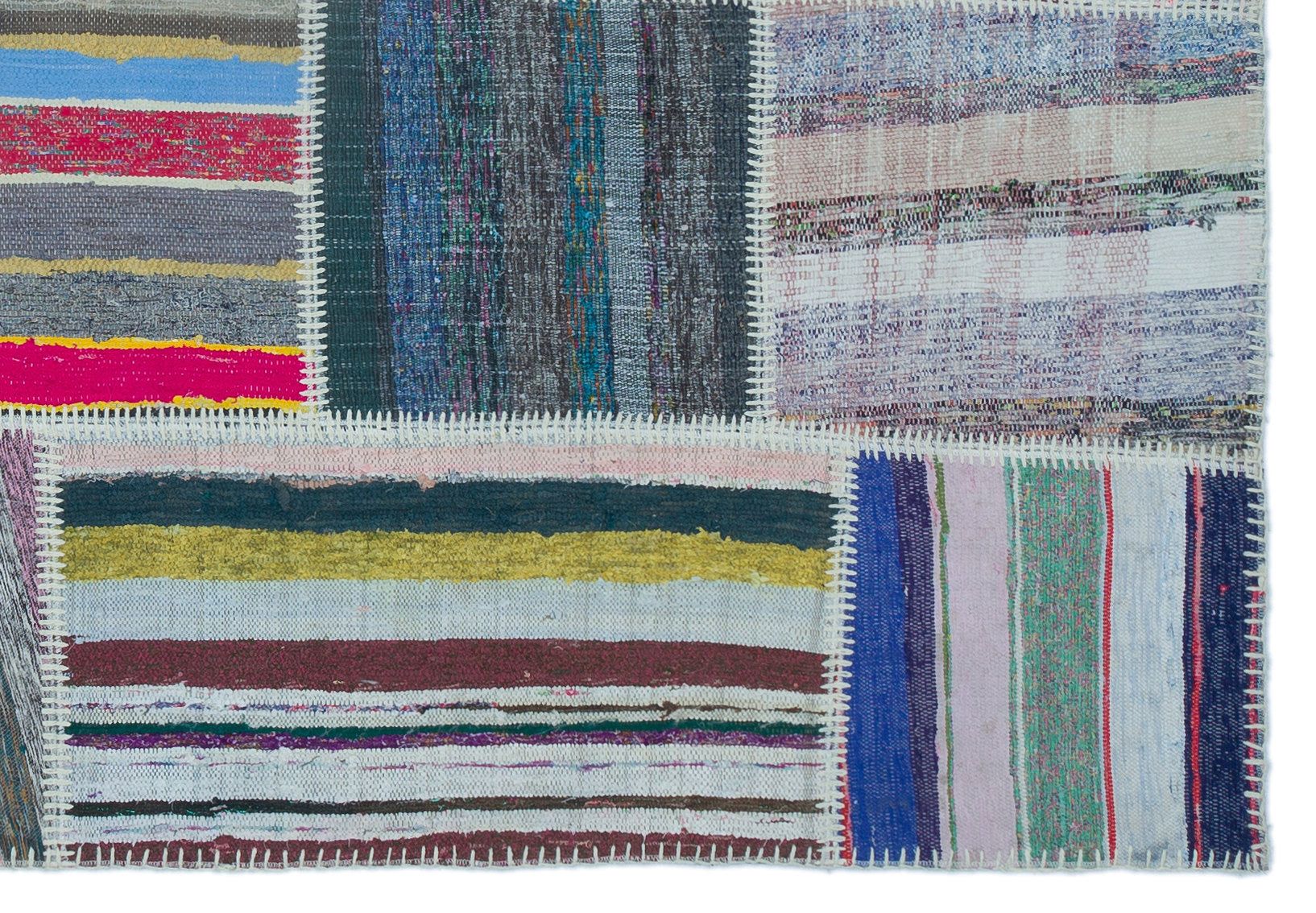 Teselya Bej Çizgili Yün El Dokuma Halısı 160 x 230 Apex Unique