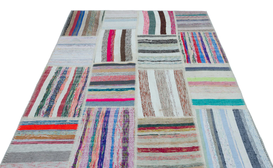Bej Geometrik Modern Yün Halı 160x224