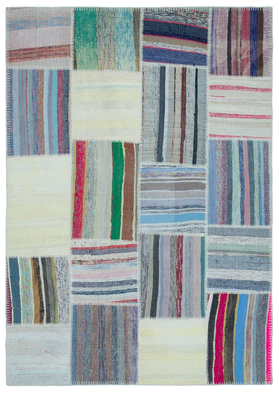 Çok Renkli El Dokuma Halı Geometrik Desenli 160x224 cm 25439 – Oturma odası kullanımı