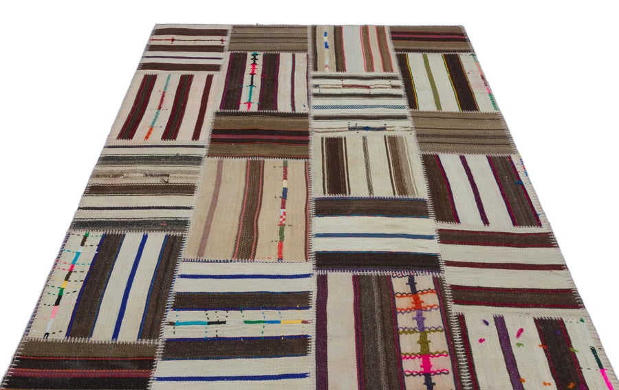 Bej Anadolu Geometrik Modern Yün Halı 157x230 - Özel Seri