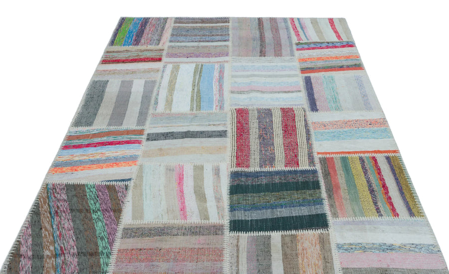 Bej Geometrik Modern Yün Halı 160x224